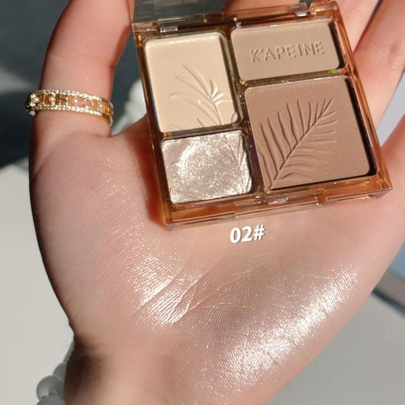 3D Facial Contouring Bronzer Cosmetics Brightening Beige Matte Highlights Palette Four-color Eye Shadow Nose Powder Makeup