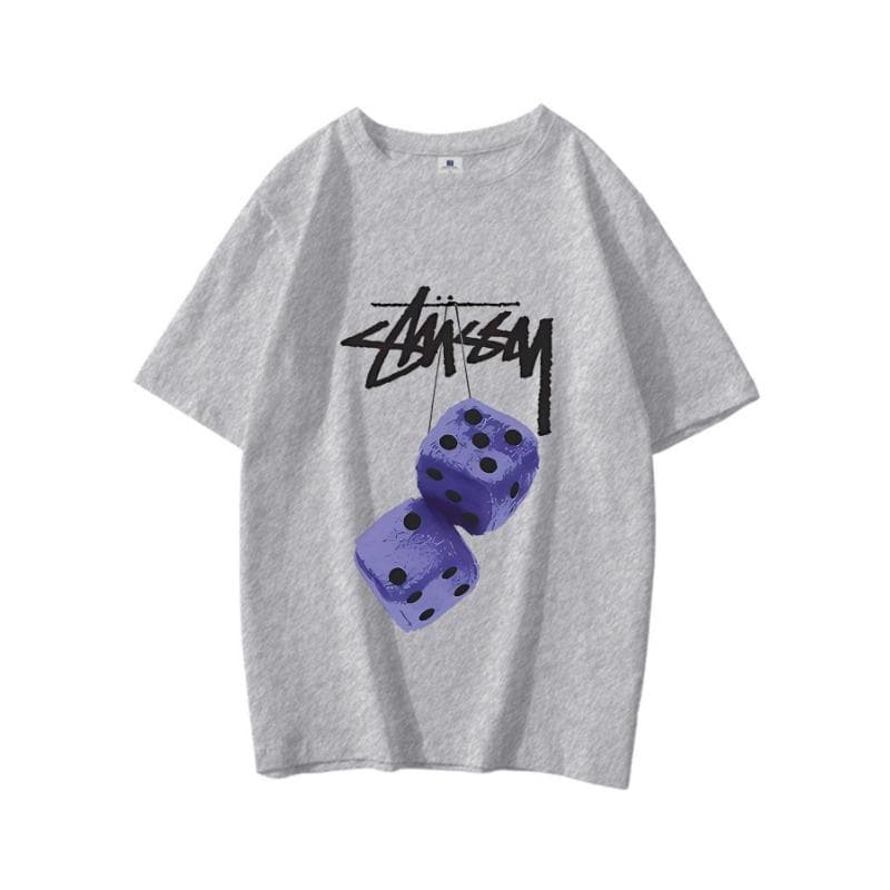 Women's Summer Fashion Printed Cotton Short Sleeve Round Neck T-shirt Loose Edition Unisex T-Shirts Unisex M