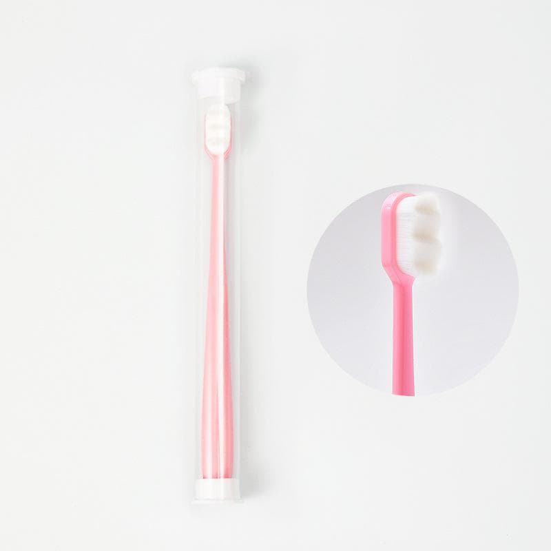 Ultra-fine Soft Toothbrush Million Nano Bristle Adult Tooth Brush Teeth Deep Cleaning Portable Travel Dental Oral Care Brush Style 2 pink