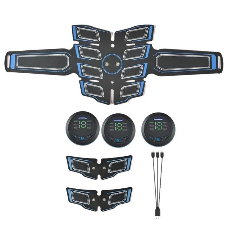 Rechargeable Abdominal Muscle Toning Trainer Arm Back Neck Massager Strengthen and Tone Your Abs Back Blue3in1