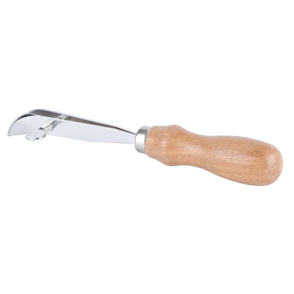 Adjustable Leather Edger Creaser Skiving Tool DIY Wood Handle Leather Craft Working Tool