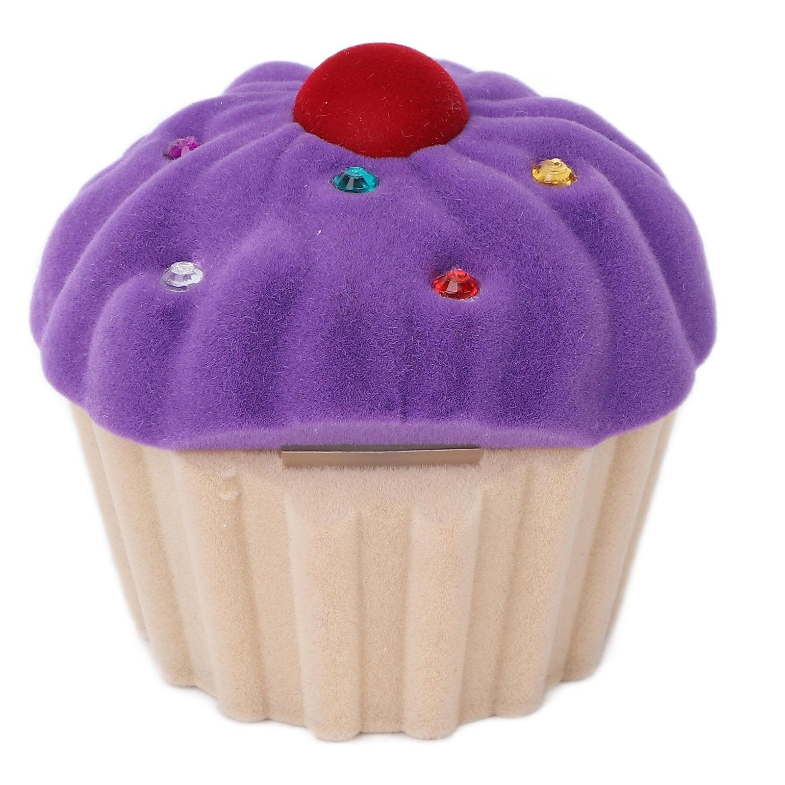 Ring Box Portable Purple Flocking Earrings Jewelry Storage Case for Travel Proposal Wedding