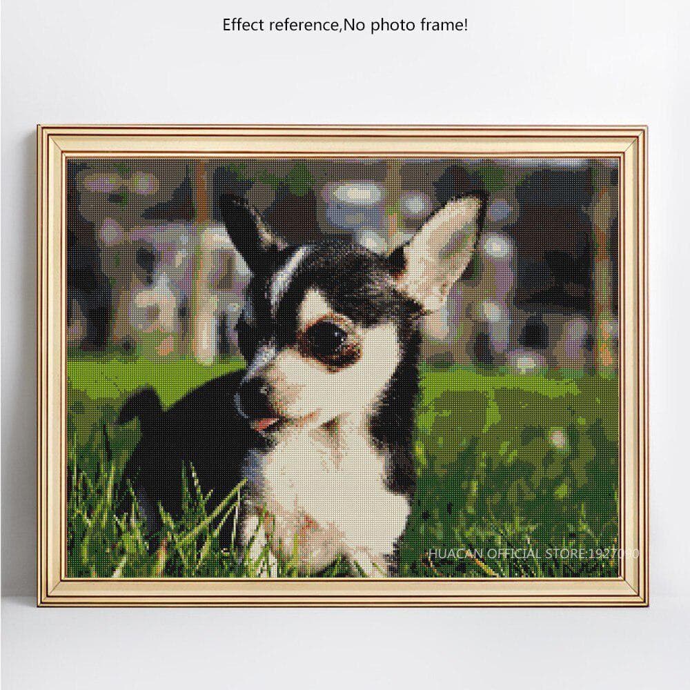 5D DIY Diamond Embroidery Sale Full Round Rhinestones Picture Animal Dog Diamond Mosaic Cross Stitch 20X30CM