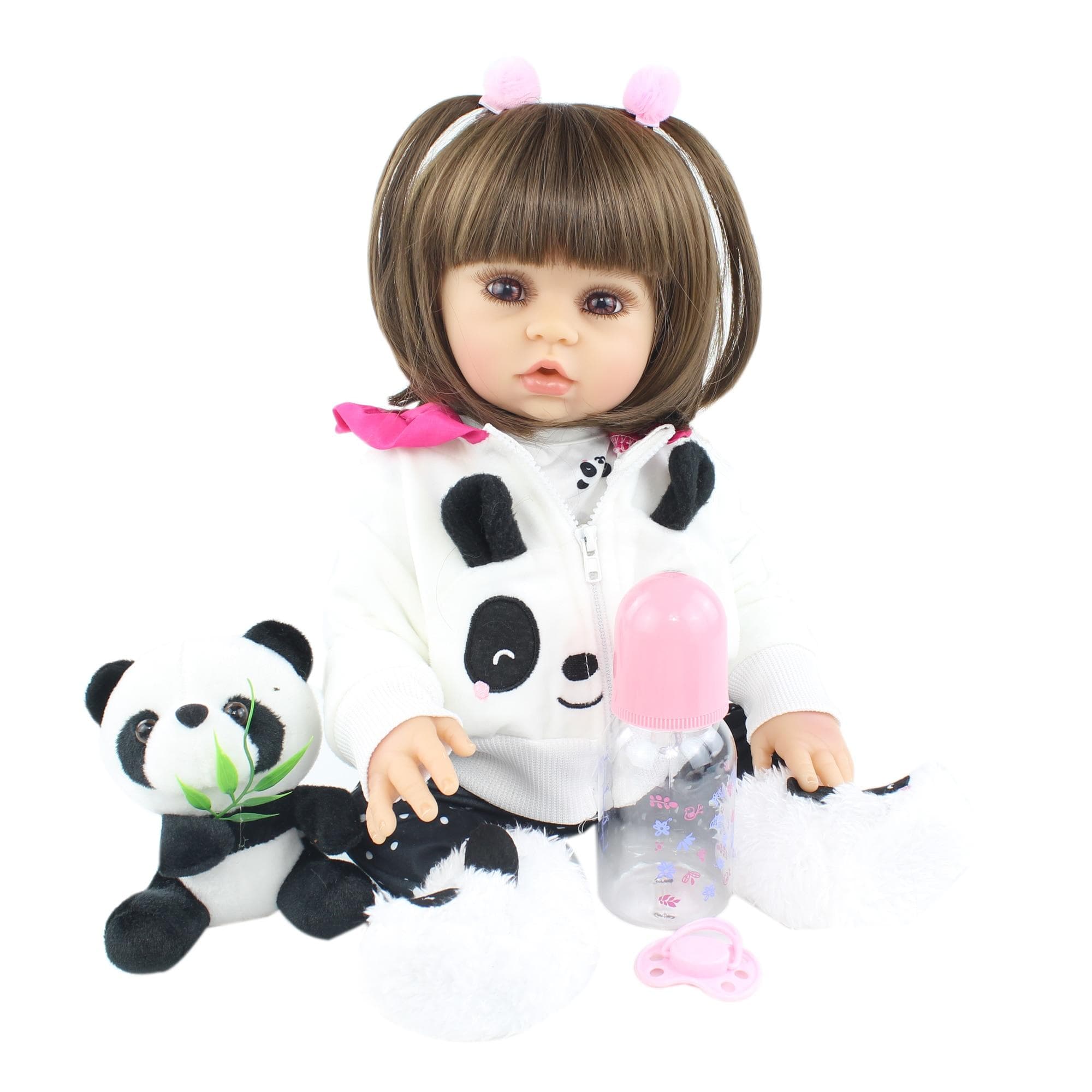 BZDOLL 19 Inch Full Soft Silicone Body Reborn Baby Doll For Girl Vinyl Princess Babies Bedtime Toy Birthday Gift Bonecas 48cm, Full Body Silicone