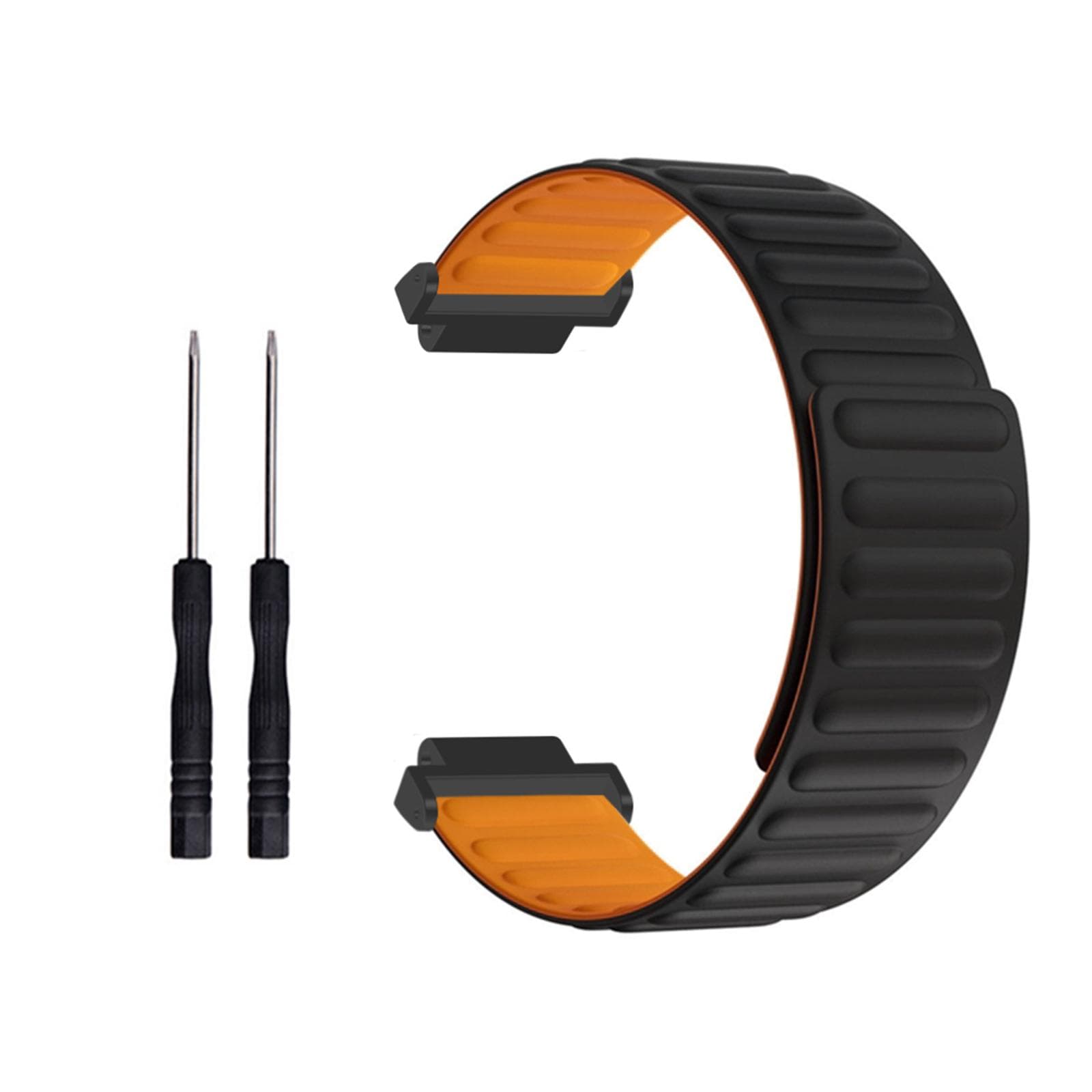 Silicone Magnetic Strap black/orange