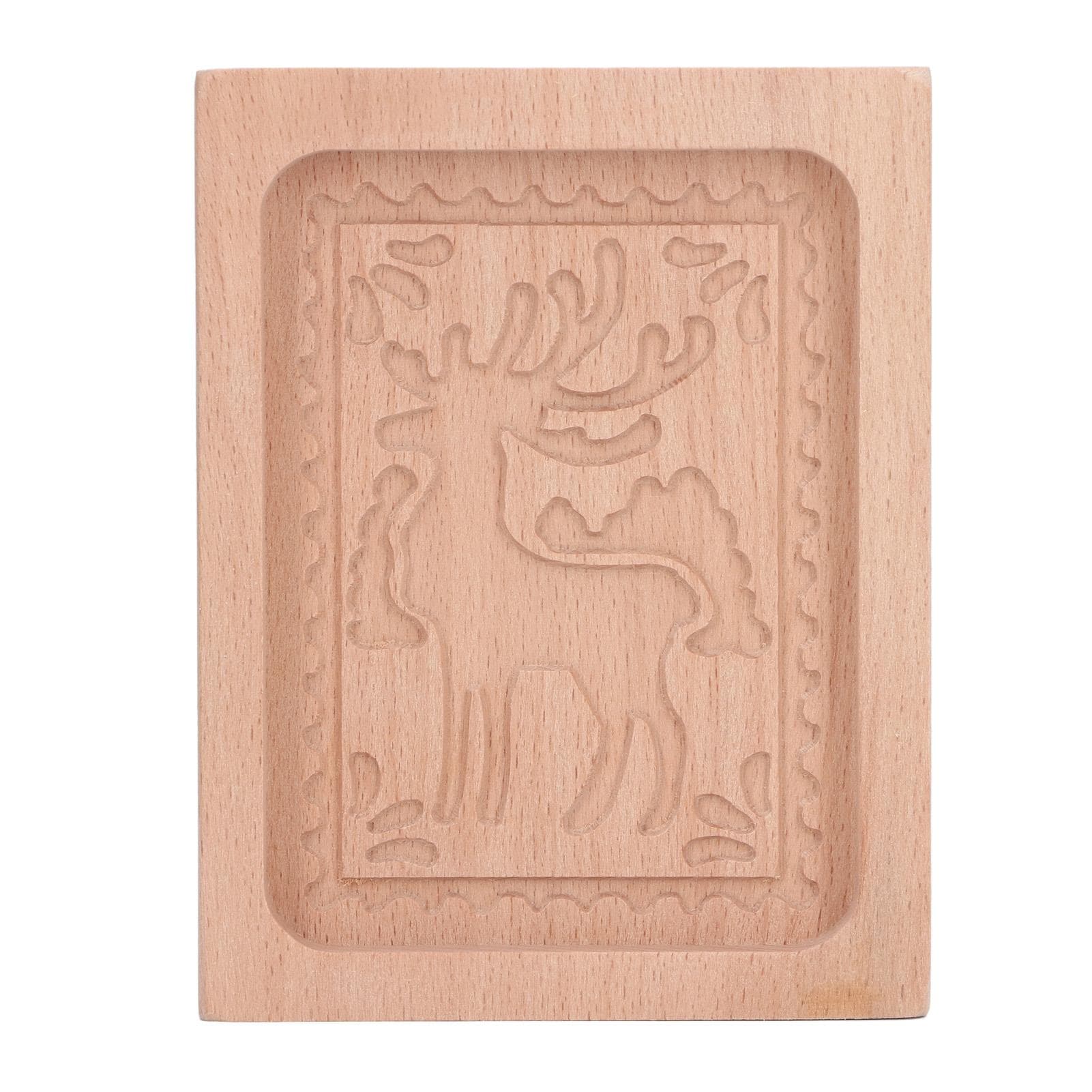 Carved Wooden Cookies Cutter Mold Kitchen Gingerbread Biscuit Press Stamp Embossing Mould Santa Type 3