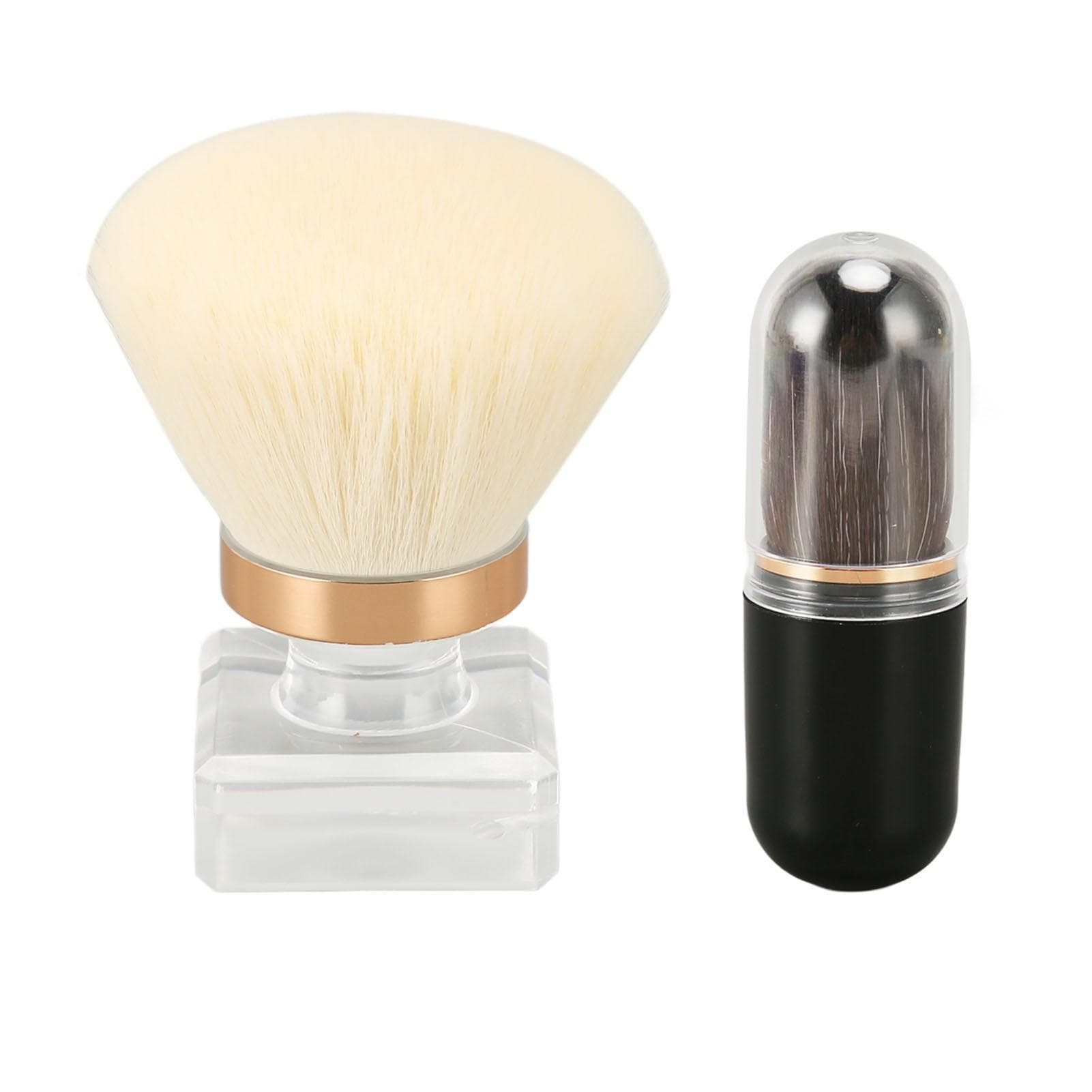 Makeup Powder Brush Cheek Blush Makeup White Bristle Round Head Power Brush Black Capsule Cosmetic