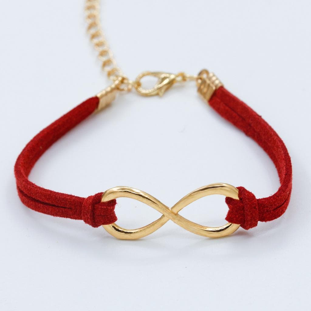 Fashion Symbol 8 Word Leather Rope Bracelet Personality Universal Bracelet Jewelry red