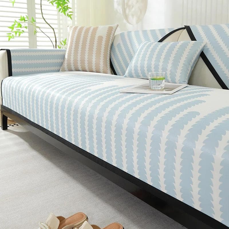 Ice Silk Sofa Cover Summer Cool Feeling Sofa Mat Universal Non-slip Couch Cushion Black Sofa Towel Couch Slipcover Living Room A 70x70cm 1pc