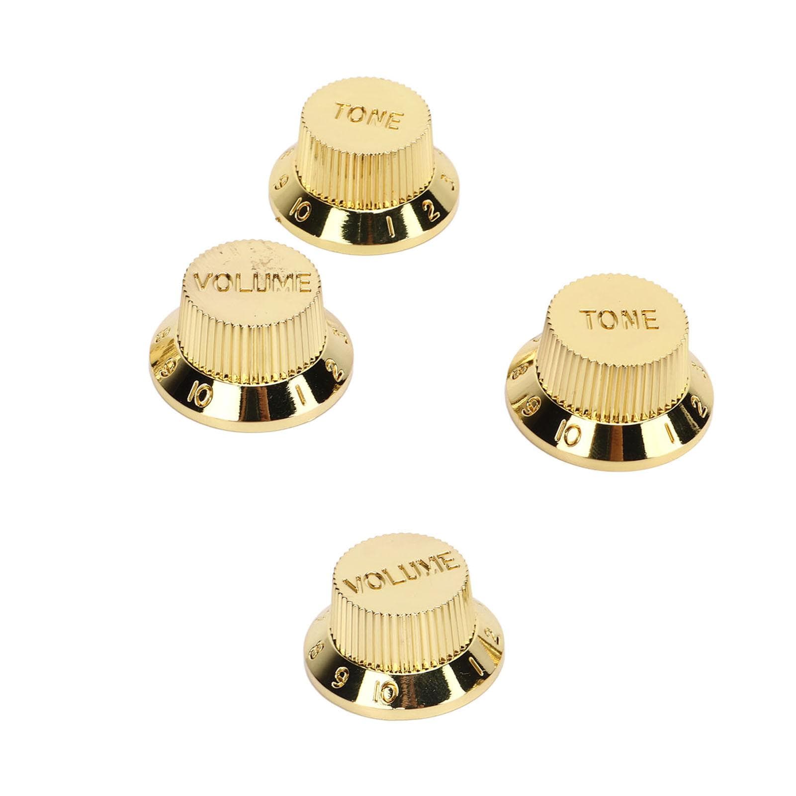 4Pcs Electric Bass Volume Toning Control Knob Robust Exquisite Craftsmanship Guitar Potentiometer gold