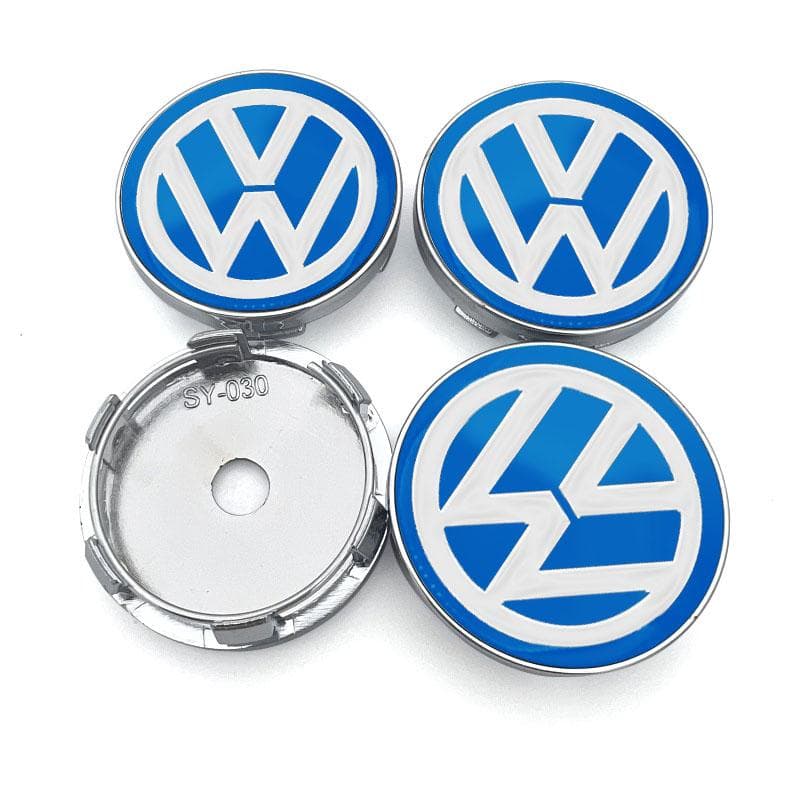 2026 Hot For Volkswagen VW 4pc 60mm Car Wheel Center Hub Center Cap Rim Hub Dustproof Cover Emblemem For Volkswagen Sagitar Lama blue
