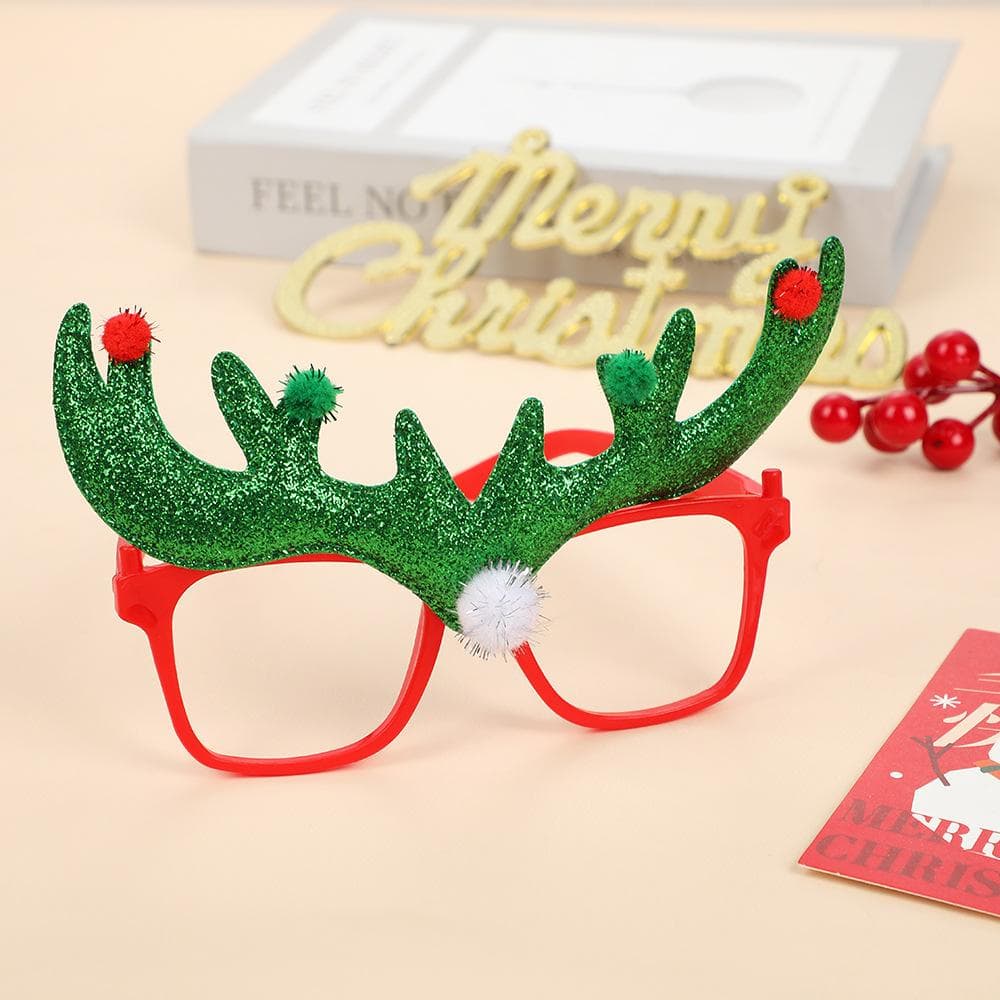 Christmas Antler Glasses Festive Party Eyewear for Kids Adults New Year Holiday Photo Props Navidad Gifts