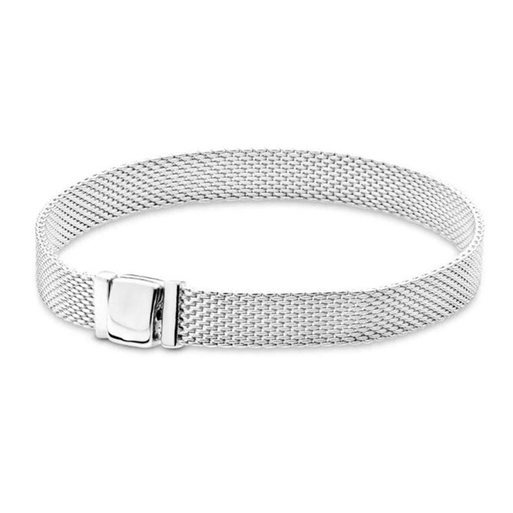 925 Sterling Silver Reflection Mesh Bracelet Charm Bracelet for Women Luxury Jewelry Gift 21CM