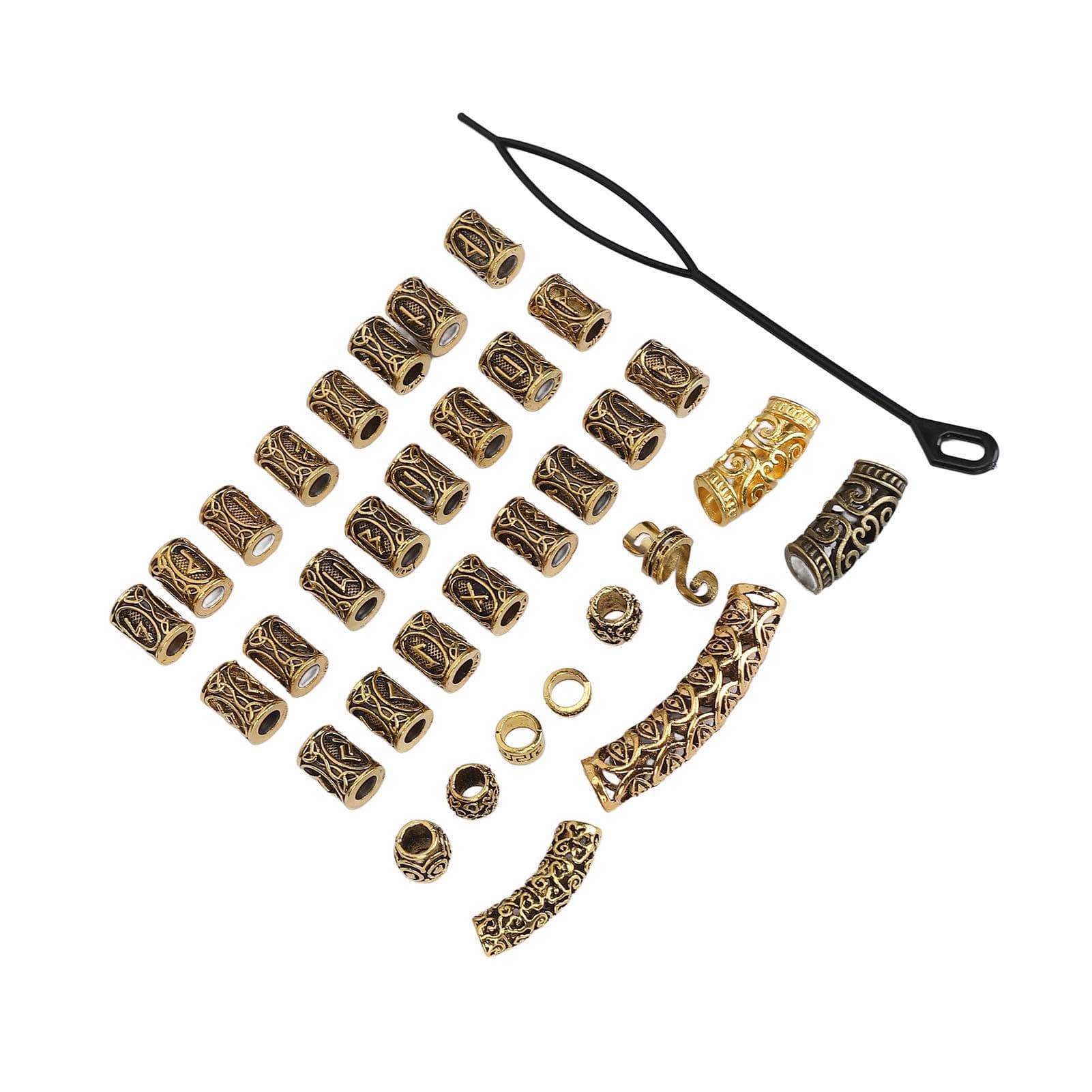 110pcs Dreadlocks Bead Decoration DIY Accessory Alloy Adjustable Braids Rings Cuffs Jewelry for