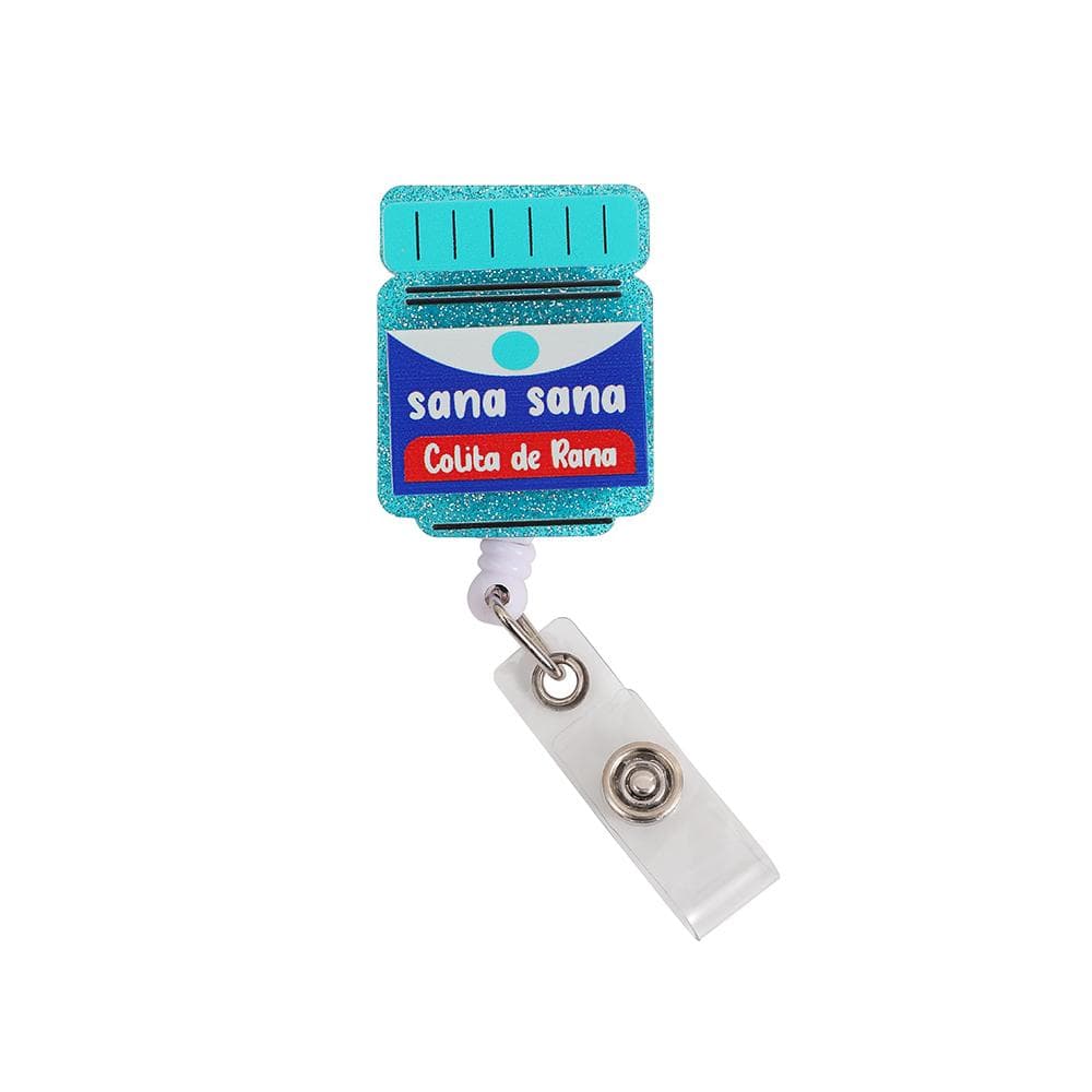 New Glitter Acrylic Medicine Bottle Nurse Badge Reel Retractable ID Badge Holder With 360 Rotating Alligator Clip Name Holder E
