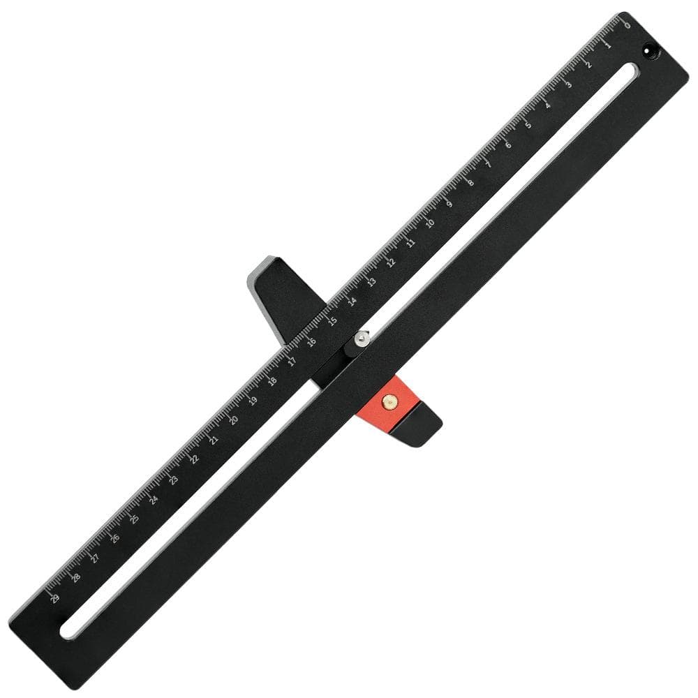 290mm Aluminum Alloy Woodworking Circular Drawing Ruler Multifunctional Carpenter Measurement Tool metric black