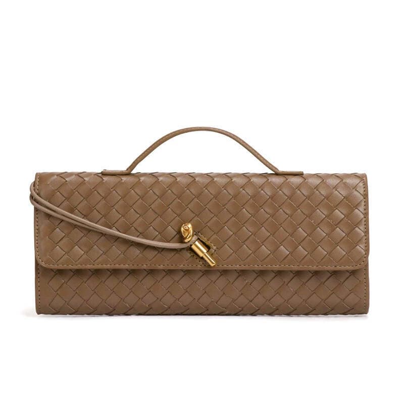 Personalized and High-end Woven Dinner Bag, Elegant Hand-held Shoulder Bag for Women, Vintage Horizontal Baguette Bag, Casual Crossbody Bag