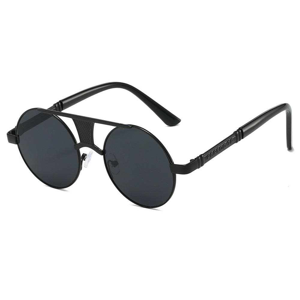 Trendy Vintage Round Sunglasses Retro Luxury Double Bridge Sun Glasses for Men Women Casual Shades