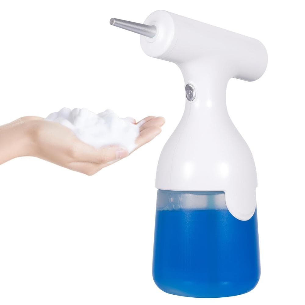 Electric Foam Soap Dispenser Rechargeable Foam Sprayer with 2 Nozzles Wall Mount Refillable Foaming white