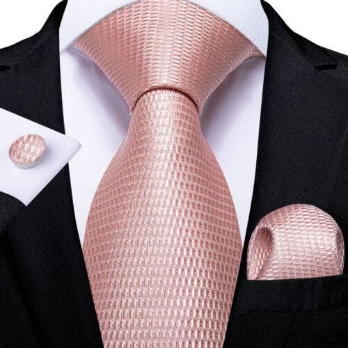 DiBanGu Mens Silk Necktie Set Striped Paisley Solid Tie Pocket Square Cufflinks N-7195