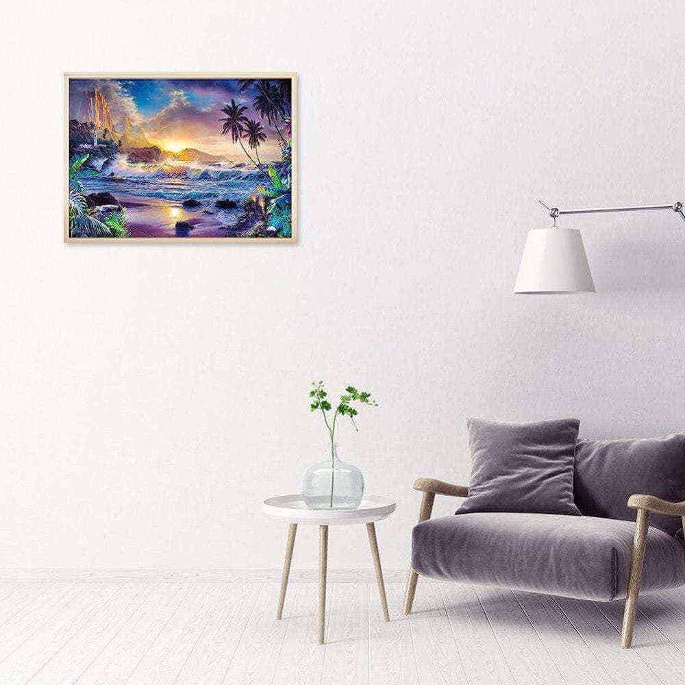Diamond Embroidery 5d Diy Diamond Painting Scenic Beach Cross Stitch Diamond Mosaic Rhinestones 20X30CM