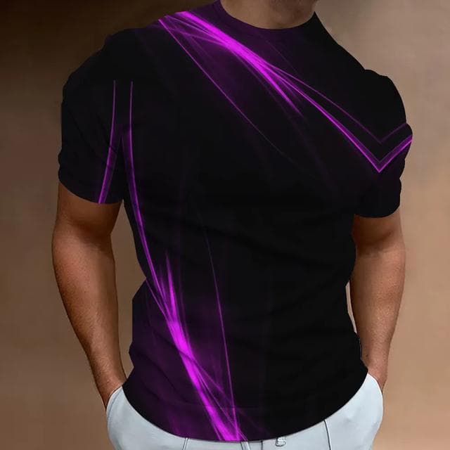 T-Shirts For Men Casual 3D Abstract Print Short Sleeve Tops Fashion O-neck Prints Graph Tees Y2k Oversized Men's Clothing Tshirt L