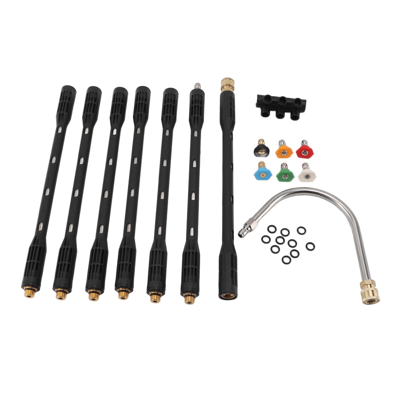 Pressure Washer Extension Wand 1/4 Inch Connector Stainless Steel Gutter Cleaner Rod with Black