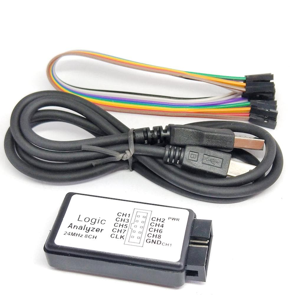 USB Logic Analyzer 24M 8CH Microcontroller ARM FPGA Debug Tool 24MHz, 16MHz, 12MHz, 8MHz, 4MHz, 2MHz multicolour