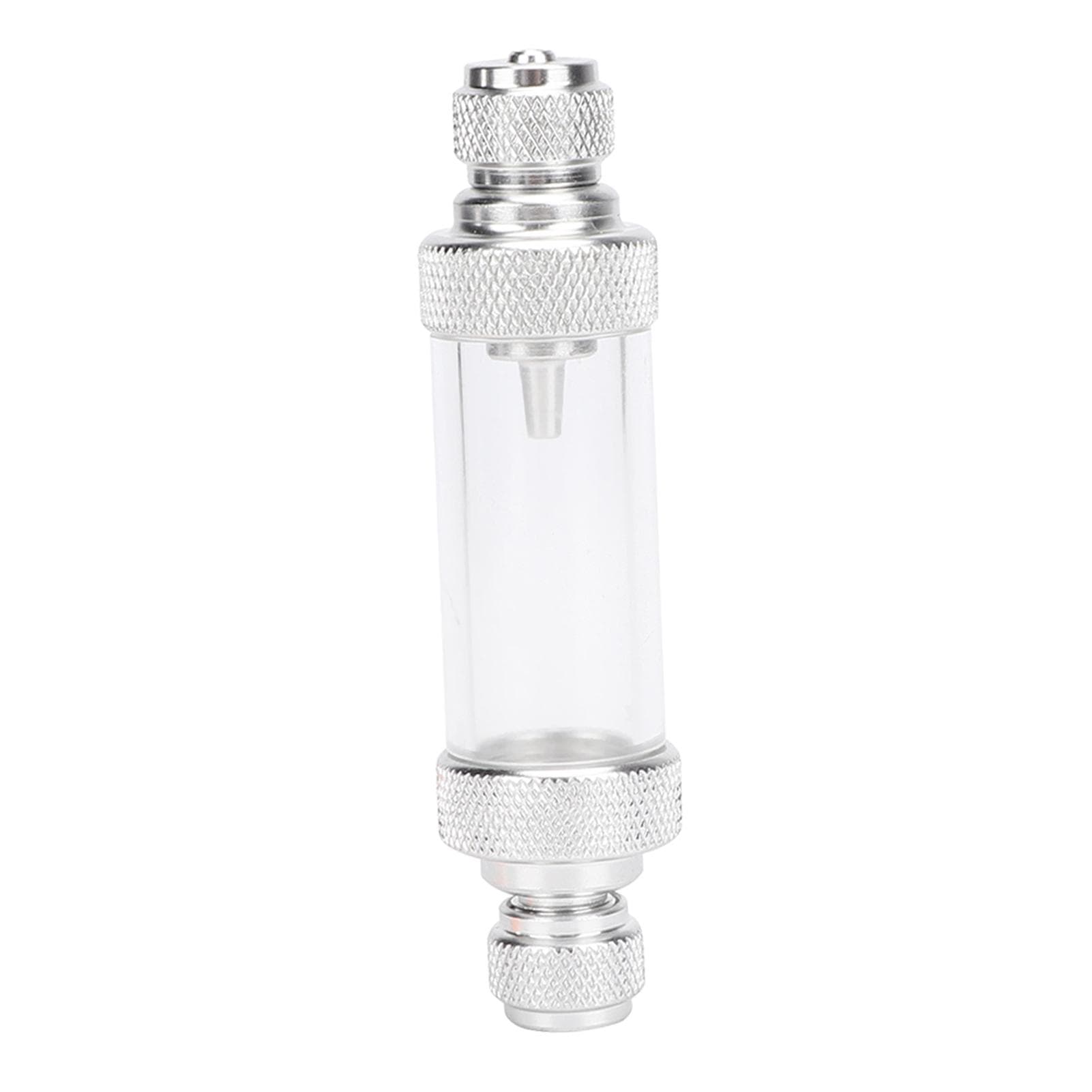 Metal CO2 Water Plant Non Return Bubble Counter Accessory for Fish Aquarium Tool Silver(dual head