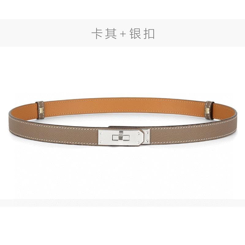 High-End H Belt Women's Double-Sided Head Layer Cowhide All-Match Women's Thin Belt 1.8cm Wide Pant Belt