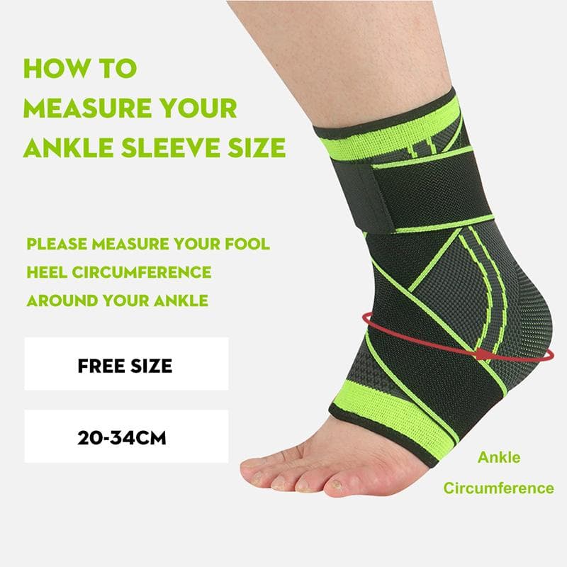 SKDK 1PC 3D Pressurized Bandage Ankle Support Wrist Sports Gym Badminton Ankle Brace Protector Foot Strap Sleeves Belt Elastic YSX 1PC green