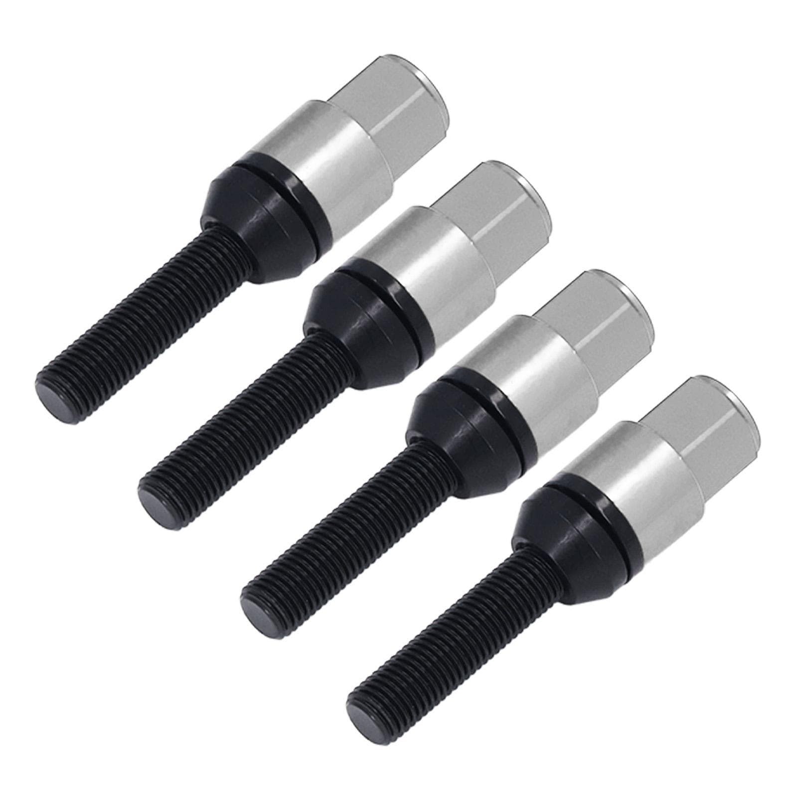 20 Pcs Taper Cone Lug Bolts Aluminum Alloy M12x1.5 Conical Seat Wheel Lug Bolts with Cap Ti Color