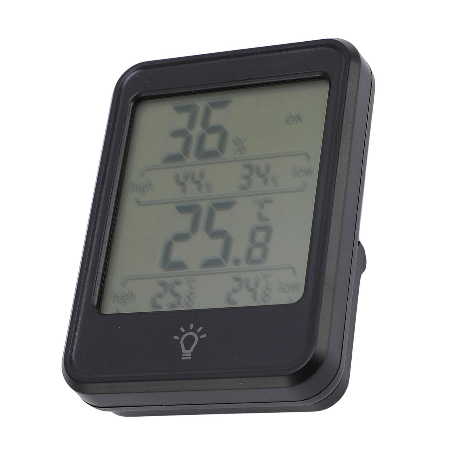 Hygrometer Indoor Humidity Meter Black Portable Humidity Gauge with Backlight for Home