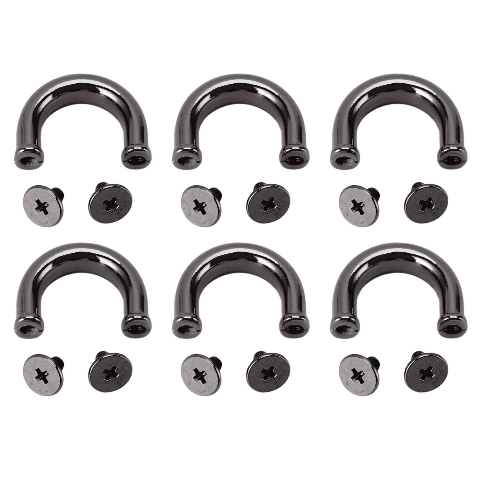 10 Set U Rings Metal Buckle Handbag Connector Bag Arch Bridge with PH Screws Strap Hangers Hardware gray