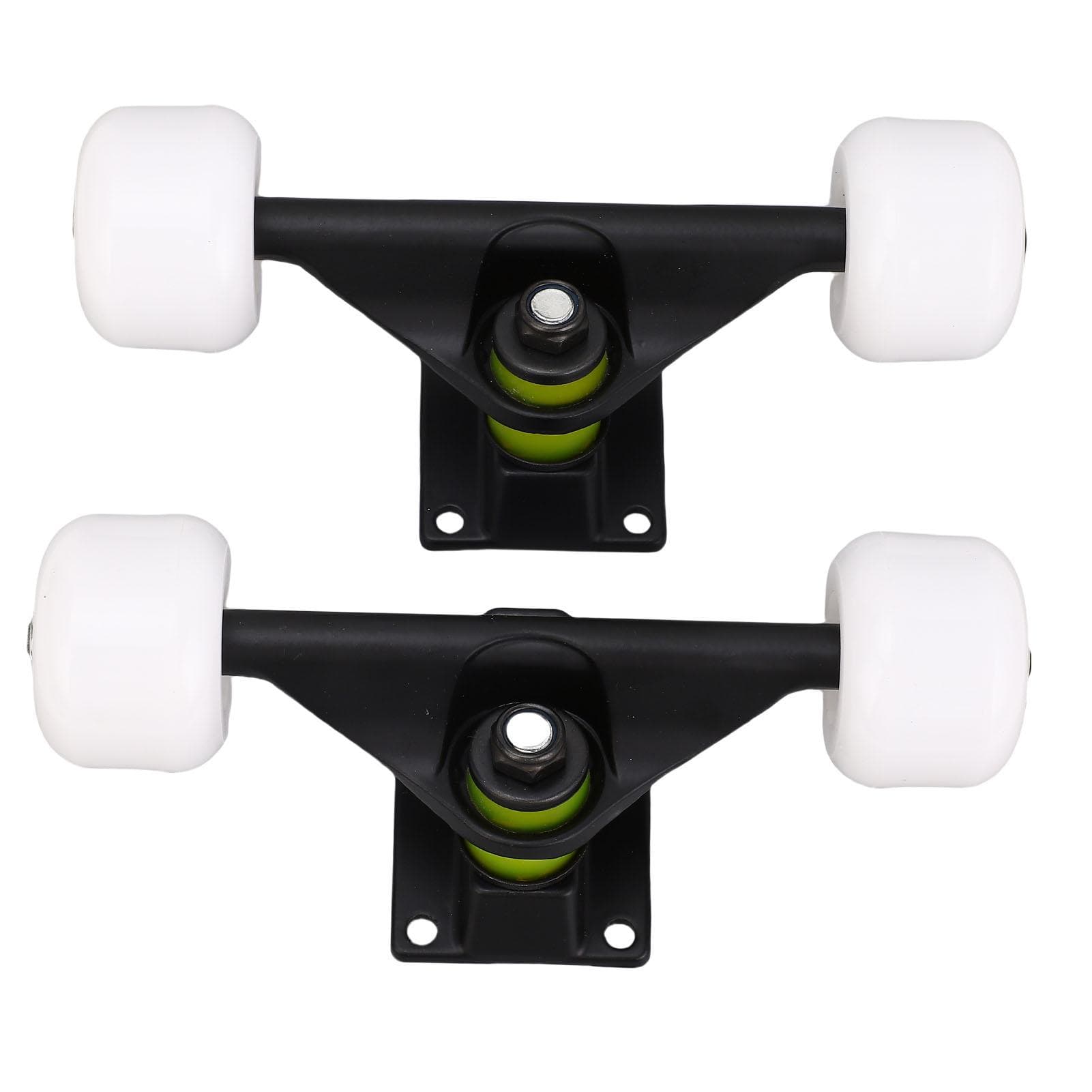 2PCS Skateboard Trucks Set with 4 Wheels Aluminum Alloy 5 Inch Shock Absorption Longboard Truck for