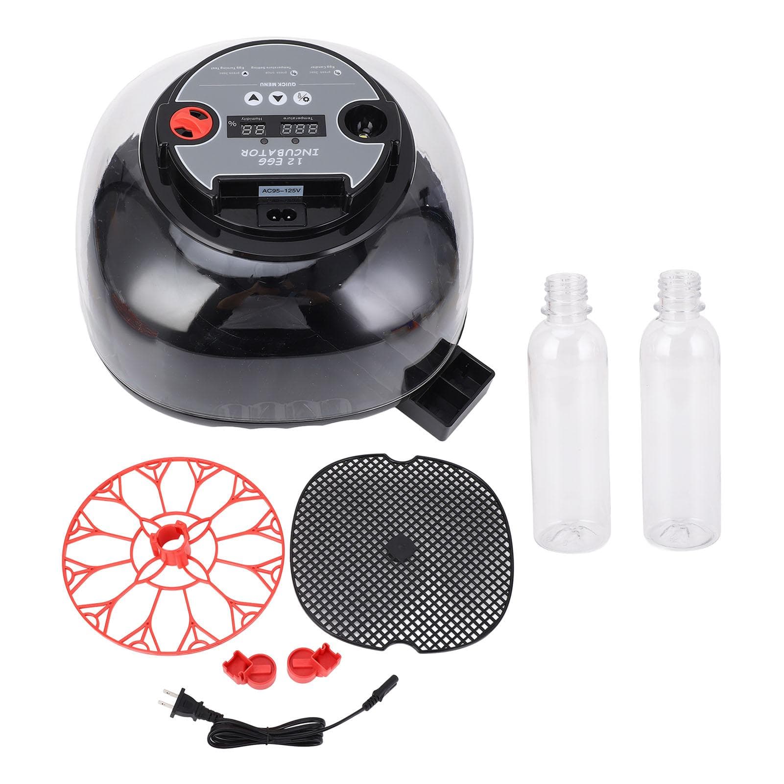 12 Eggs Incubator ABS PET Poultry Hatching Machine with Automatic Egg Turning Candling Watering