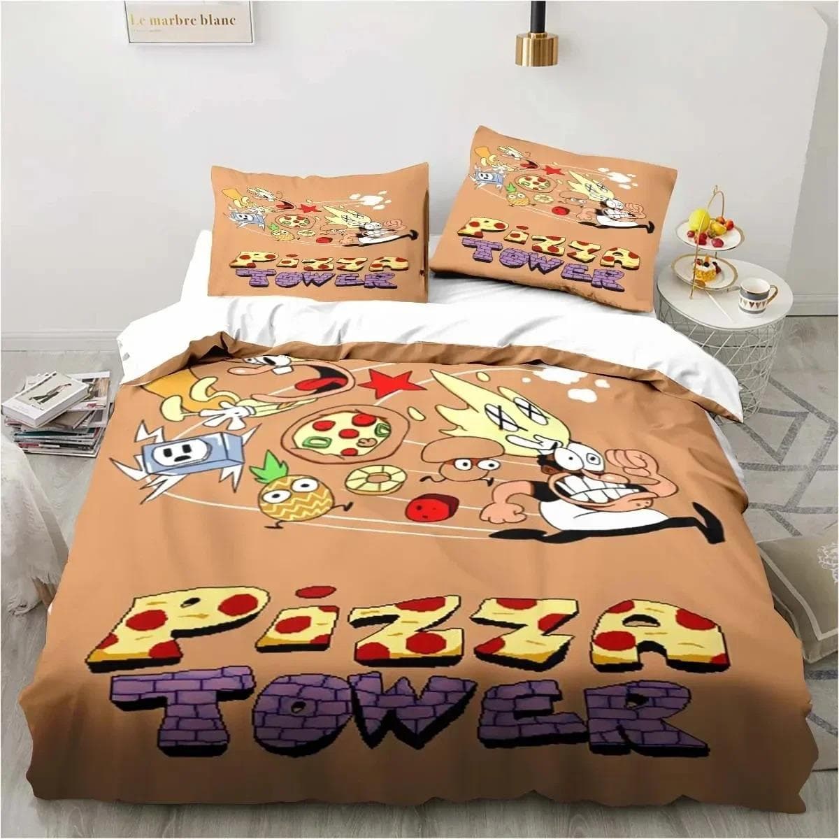 Pizza Tower Classic Pixel Style Game Bedding Set Duvet Cover Bed Set Quilt Cover Pillowcase Comforter king Queen Size Boys Adult US Twin 173x218cm