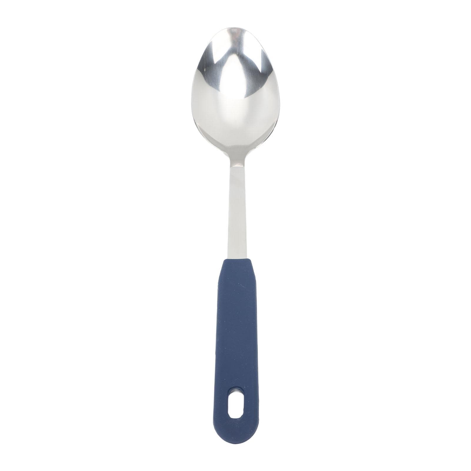 Serving Spoon Cooking Spoon Stainless Steel Hanging Hole Dishwasher Safe Easy Clean Durable Kitchen Silicone Handle