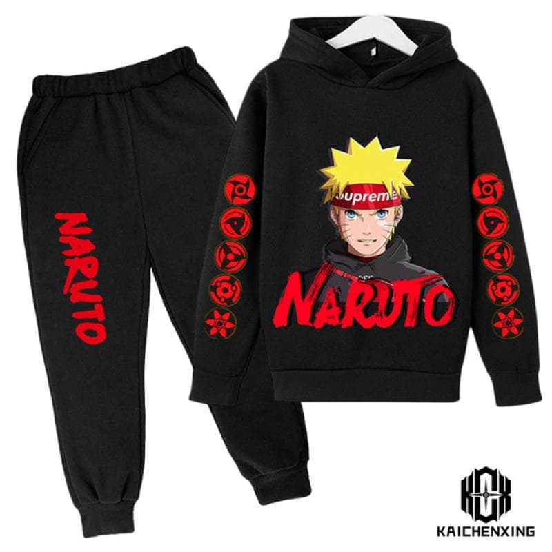 Teen Kids Clothes Baby Boys Costume Japan Anime Naruto Tracksuit Tops Pants 2PCS Children Boy Winter Cotton Print Outfits Set 140