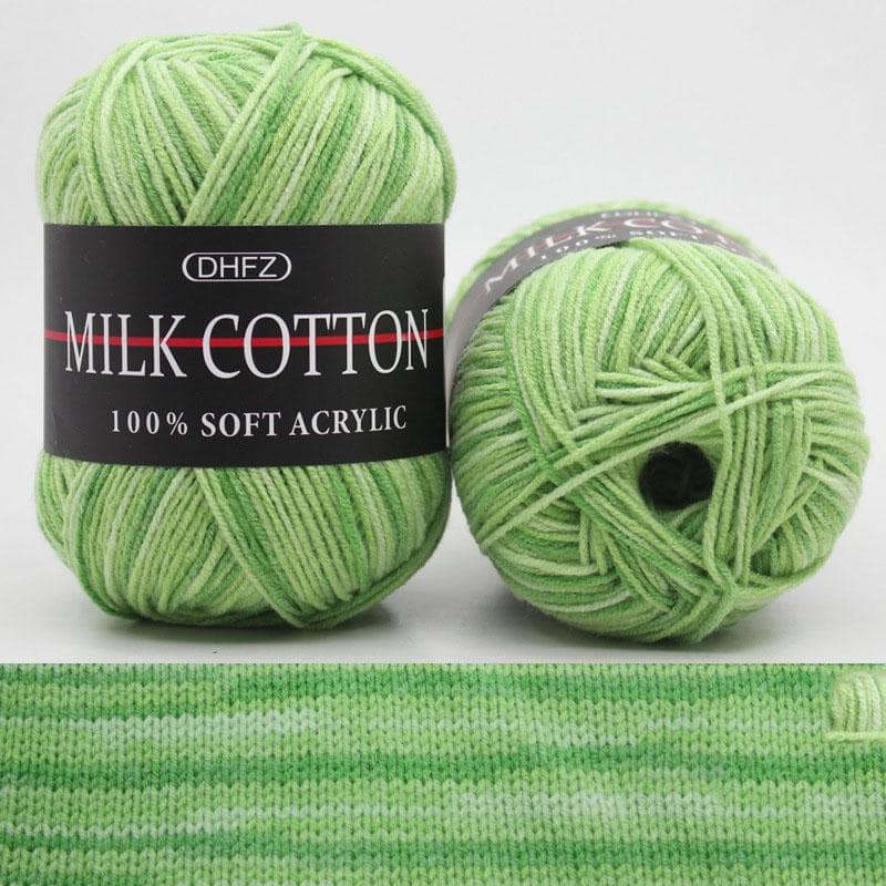 Handmade DIY Crochet Yarn With Gradient Milk Cotton Medium Thick Baby Thread Baby Thread green