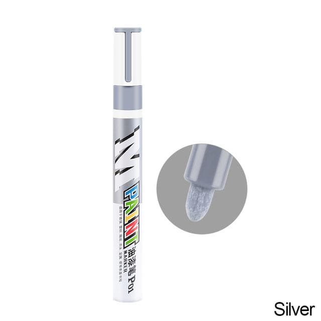 Car Scratch Repair Pen Auto Touch Up Paint Pen Fill Remover Vehicle Tyre Paint Marker Clear Kit for Car Styling Scratch Fix Care silver