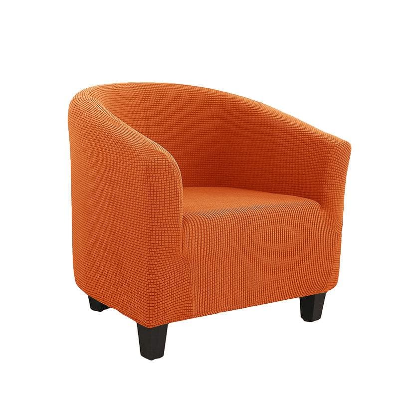 Club Chair Cover Stretch Tub Chair Slipcover Solid Color Sofa Cover Polar Fleece Couch Covers for Study Bar Counter Living Room 1 Pc orange