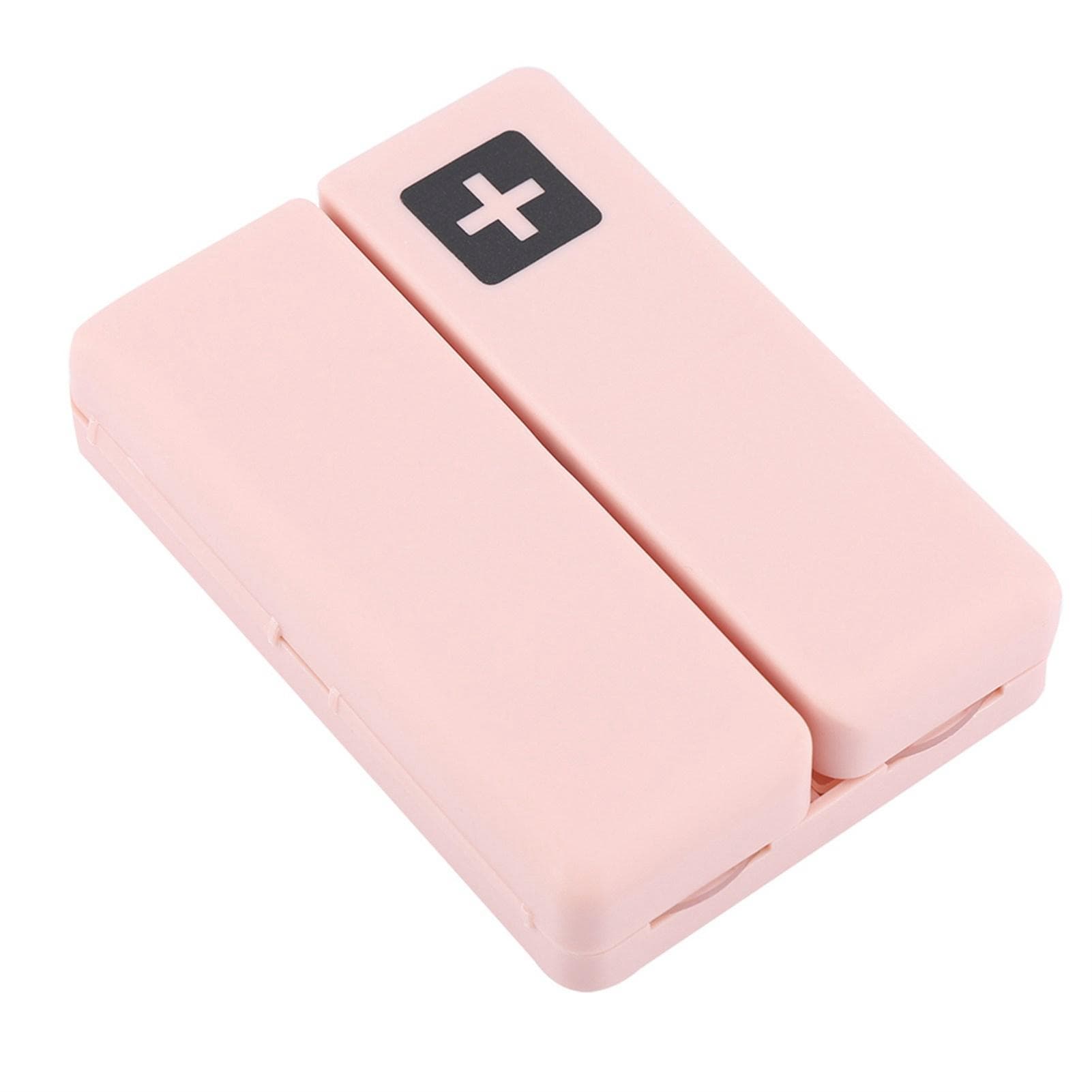 Portable Medicine Case Foldable Magnetic Pill Box Organizer with 7 Compartments(Pink) pink