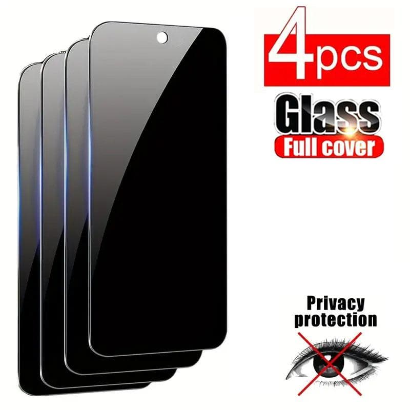 4pcs Privacy Tempered Glass For Samsung Galaxy A55 A35 A54 A34 A15 A14 Redmi 9A 9C 10C 12C 13C Note 13 12 11 10 Pro 9S 5G 4G Anti-spy Screen Protector Redmi 9/9T/9I