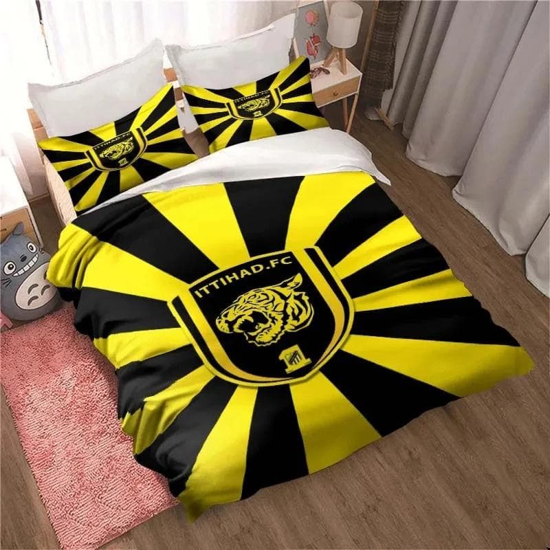 Al-Ittihad Club Jeddah Bedding Set Boys Girls Twin Queen Size Duvet Cover Pillowcase Bed Kids Adult Fashion Bed Linen Set 135x200cm 2pcs