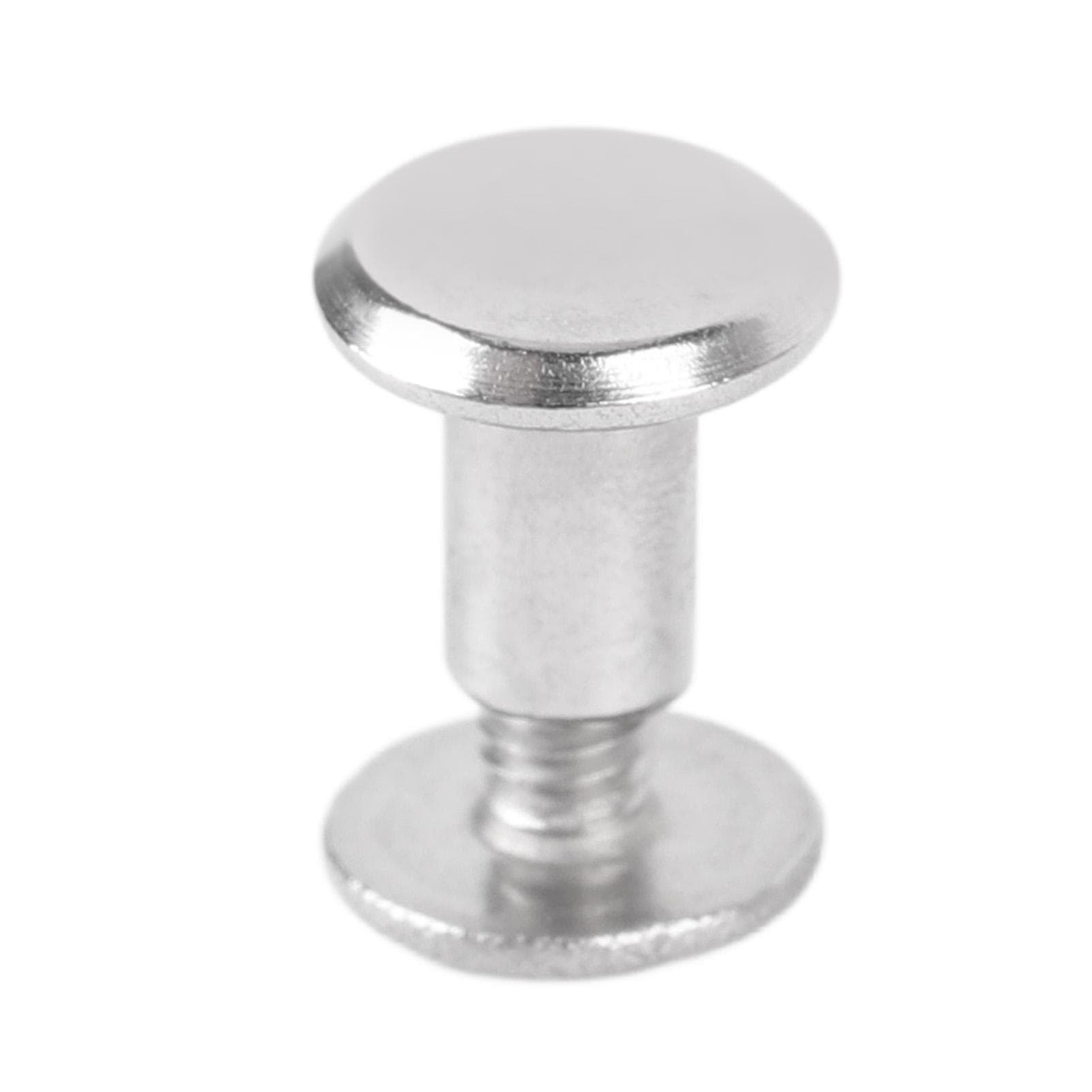 100 Sets Rivet and Screw M2.5 Stainless Steel Flat Round Head Rivet Studs for Clothing Decoration 3.5x6x7mm / 0.14x0.24x0.28in