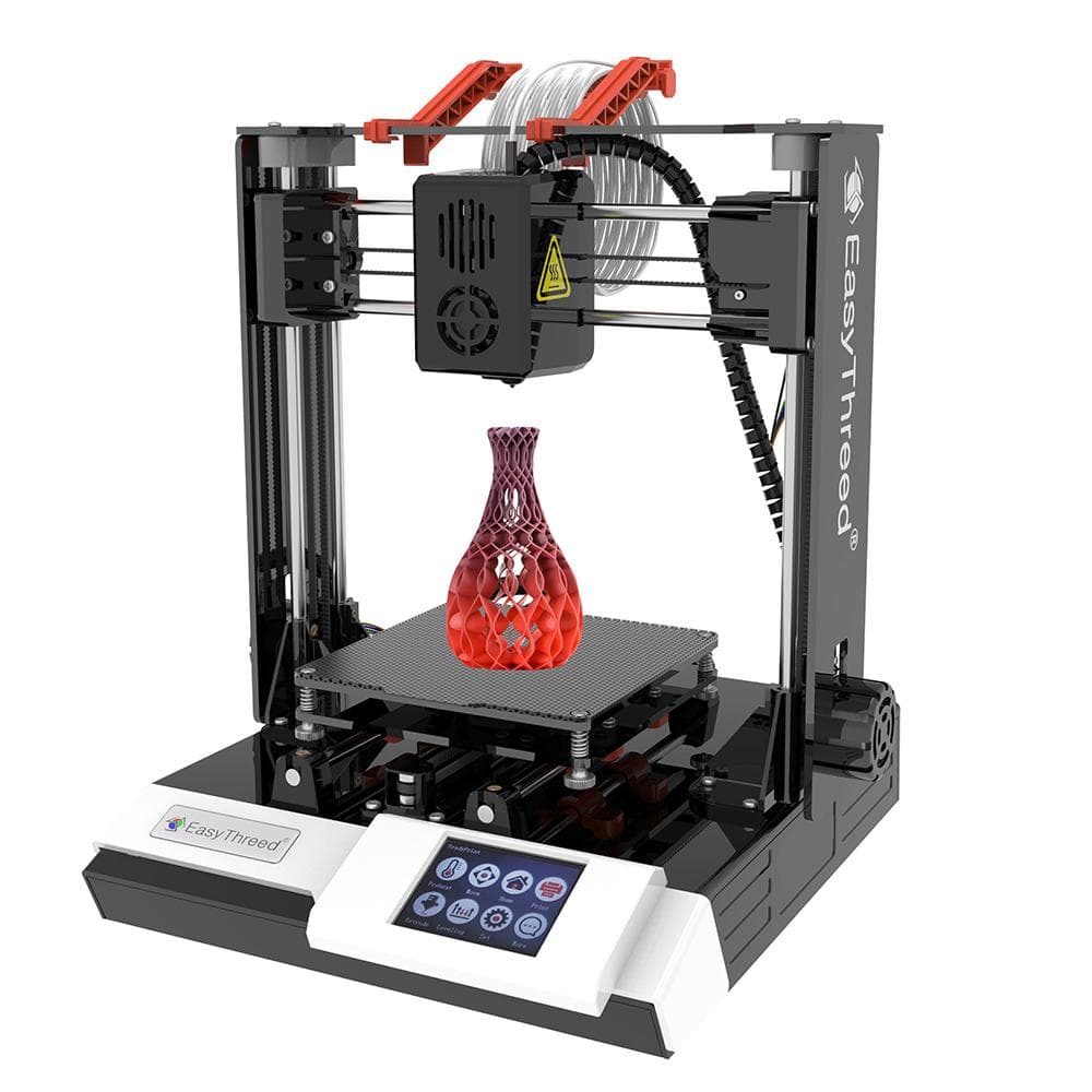 EasyThreed K6 Plus 3D Printer FDM  Desktop Printing Machine 100x100x100mm4x4x4inches Print Size B-US black white