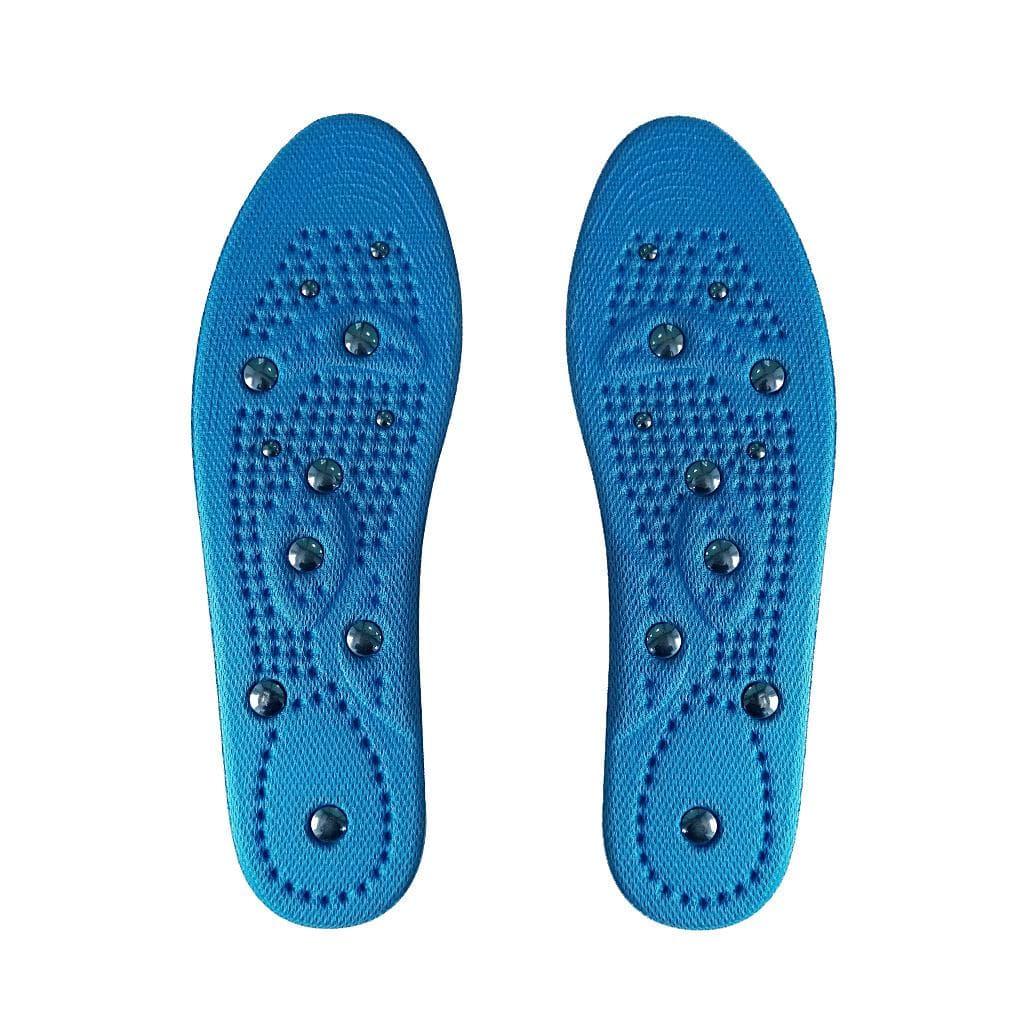 High-quality Magnetic Therapy Foot Acupressure Insole Men Women Soft Sports Cushion Inserts Sweat-absorbing Deodorant Insole L EU 41-46 blue