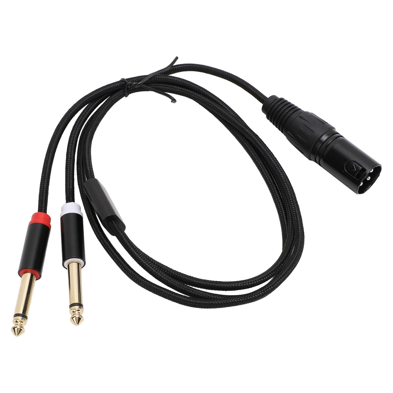Dual 6.35mm TS Male to XLR 3 Pin Male Cable Dual 14 Inch Mono to XLR Y Splitter Cord for
