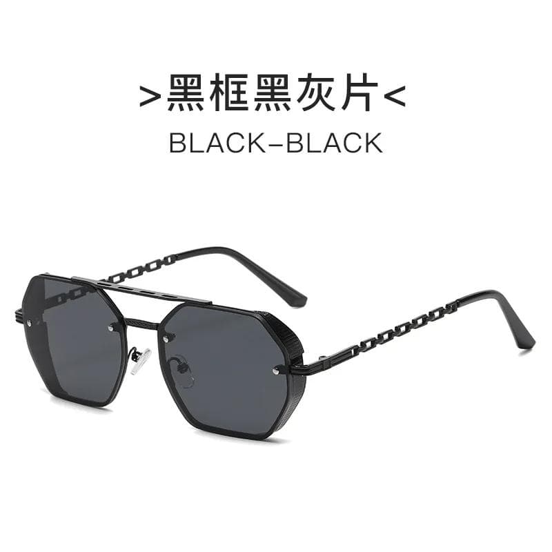 Metal Chain Sunglasses Advanced Multi Sided Double Beam Eyeglass Legs Stylish UV Protection Sunglasses Accessories